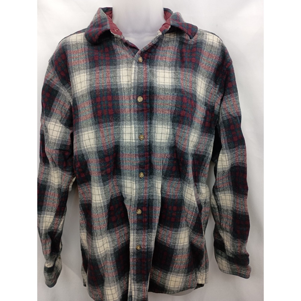 pendleton vintage wool‎ plaid long sleeve button outdoors utility chore work M